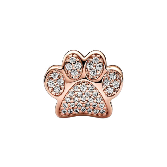 Sparkling Paw Print Charm