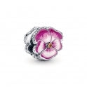 Pink Pansy Flower Charm