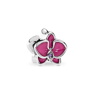 Pink Orchid Flower Charm