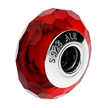 Red Faceted Murano