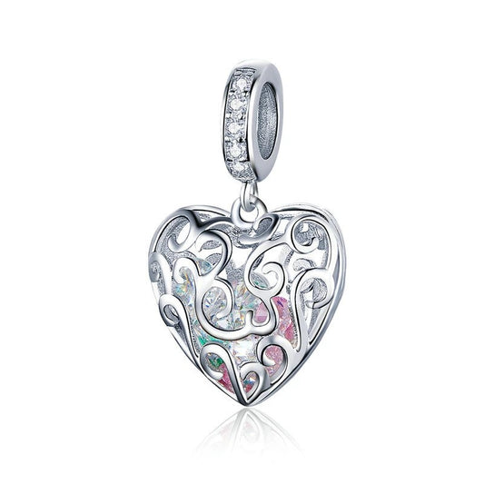 Romantic Love Heart Dangle Charm