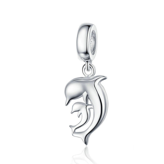 Dolphin & Baby Dolphin Dangle Charm