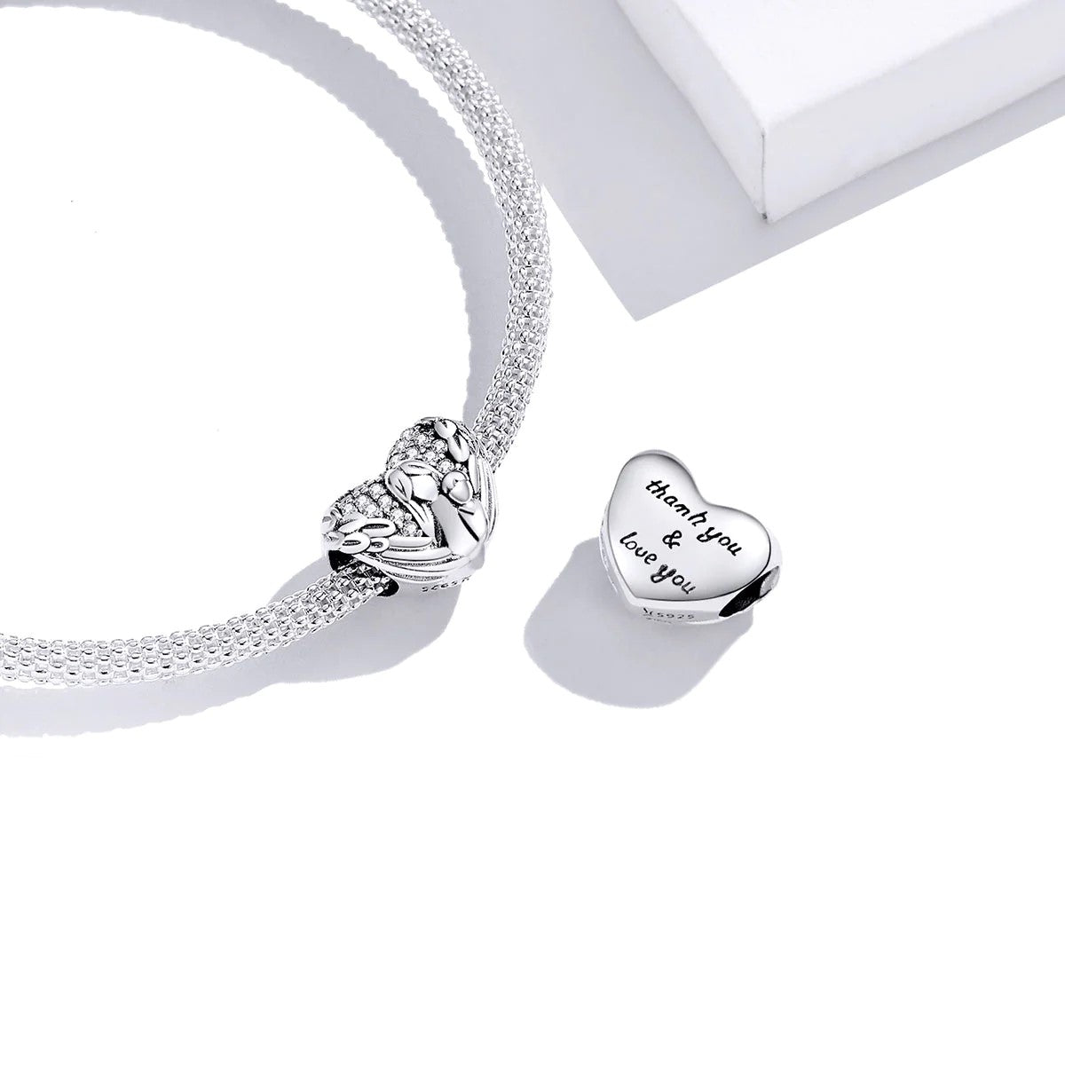 Angel Wings Motherly Love Heart Charm