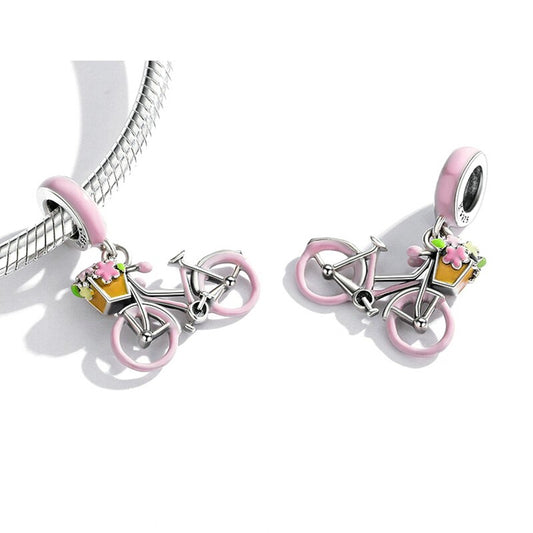 Pink Bicycle Dangle Charm