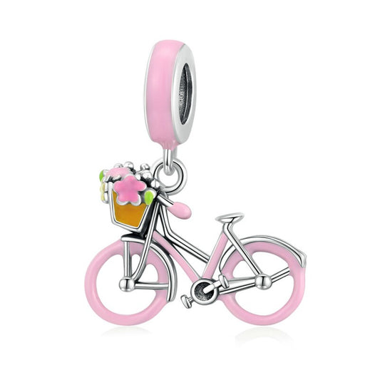 Pink Bicycle Dangle Charm