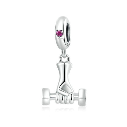 Fitness Dumbbell Dangle Charm