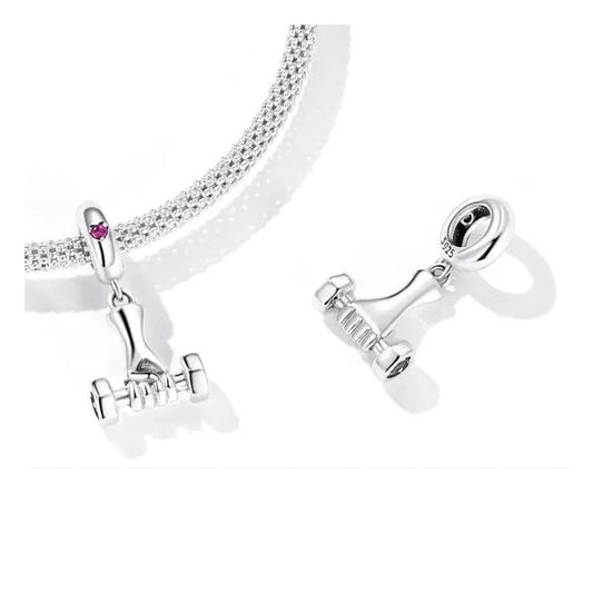 Fitness Dumbbell Dangle Charm