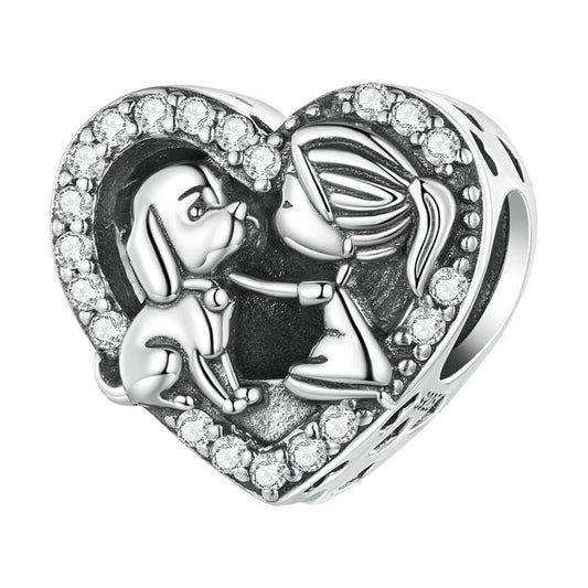 Dog & Girl Charm
