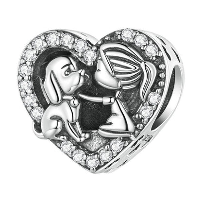 Dog & Girl Charm