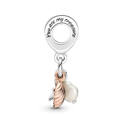 Freshwater Pearl, Starfish & Shell Triple Dangle Charm