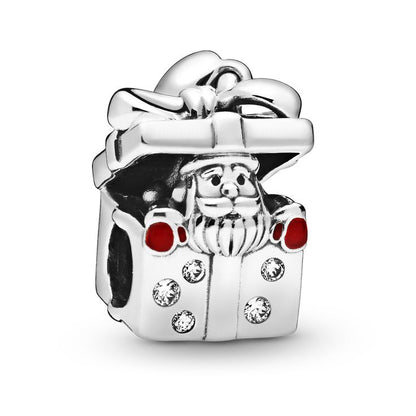Santa in a Giftbox Charm