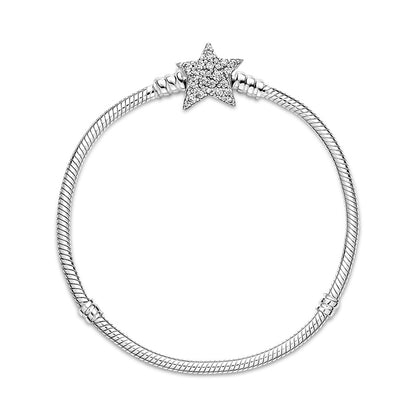 Sparkling Star Clasp Snake Chain Bracelet
