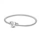 Winged Heart Bangle Bracelet