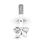 White Orchid Flower Dangle Charm