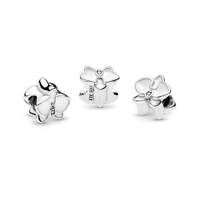 White Orchid Flower Charm