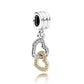 Interlocking Hearts Dangle Charm