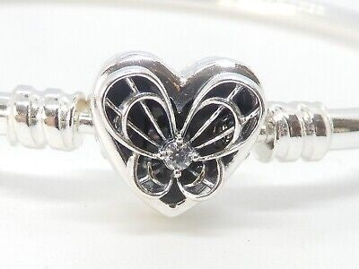 Heart & Butterfly Bangle Bracelet