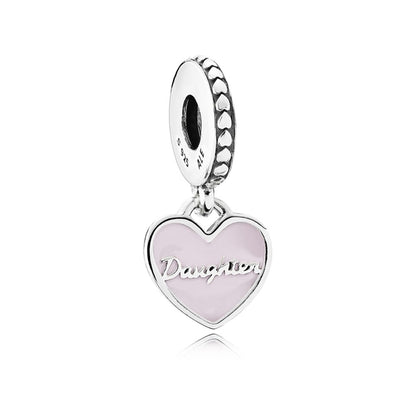 Mother & Daughter Hearts Split Dangle Charm