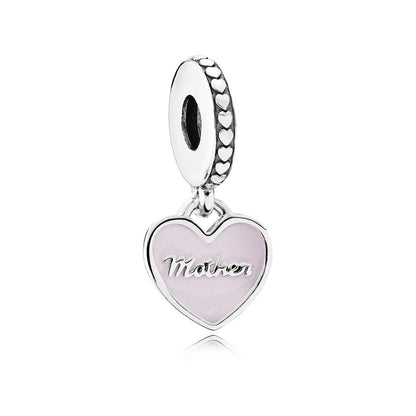 Mother & Daughter Hearts Split Dangle Charm