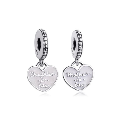 Mother In Law & Daughter In Law Hearts Split Dangle Charm